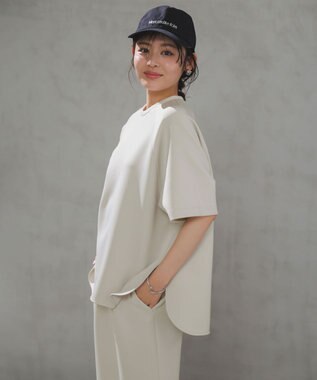 UNFILO L BEAUTY FORM JERSEY light バックZIP プルオーバー グレージュ