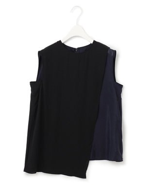 ICB 【Saki Tanakaさんコラボ】コラボプリント ノースリーブブラウス ブラック系