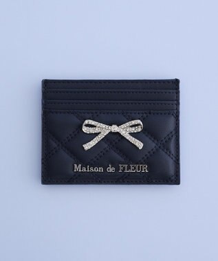 Maison de FLEUR リボンビジューキルティングカードケース