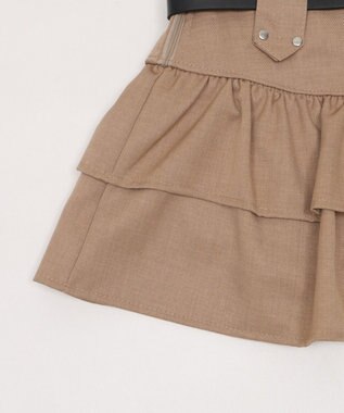 WEGO スターベルト付きティアードスカパン ベージュ