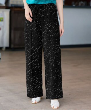 Tiaclasse 【おのののかさん着用】冷凛(ひやりん)カノコカットソーピンタックパンツ ブラックドット