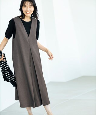 ANY 【洗濯機可/UVカット】パールポイントアンサンブル ブラック×オイスター