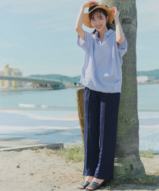 Tiaclasse 【おのののかさん着用】冷凛(ひやりん)カノコカットソーピンタックパンツ ネイビー