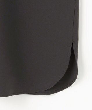 #Newans 【洗濯機可／撥水】シャーリングネック ボリュームスリーブシャツ ブラック