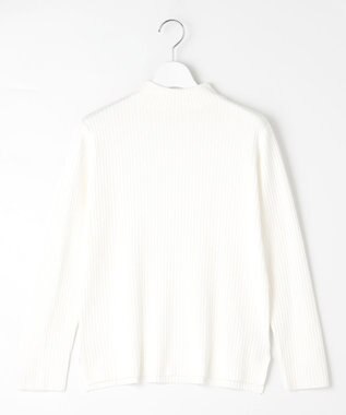 J.PRESS LADIES 針抜きフライス ボトルネック リブ カットソー ホワイト系