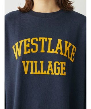 Green Parks 裏起毛フロッキーロゴプルオーバー Dark Navy