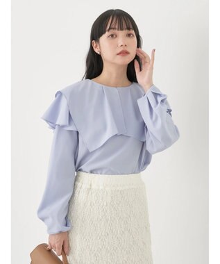 earth music&ecology ビッグカラーブラウス Blue