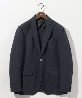 JOSEPH ABBOUD 【JAPANファブリック/清涼/軽量】和紙ラッセルジャージー ジャケット ネイビー系