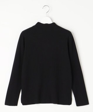 J.PRESS LADIES 針抜きフライス ボトルネック リブ カットソー ブラック系