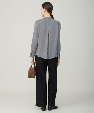 ICB ウォッシャブルライトウール ストレートパンツ ブラック