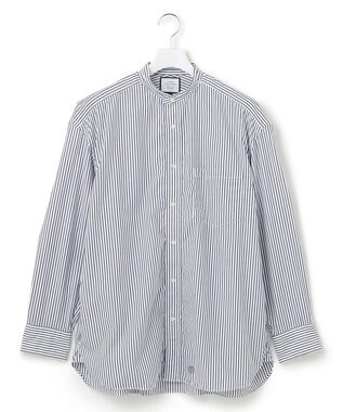 J.PRESS YORK STREET 【UNISEX】タイプライターストライプ バンドカラーシャツ ホワイト系1