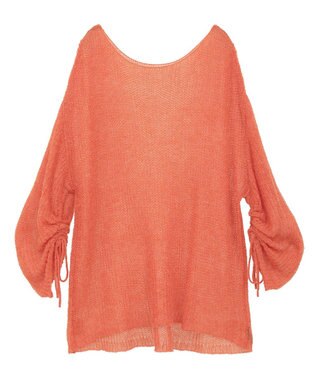 YECCA VECCA 袖シャーリングシアーニット Orange