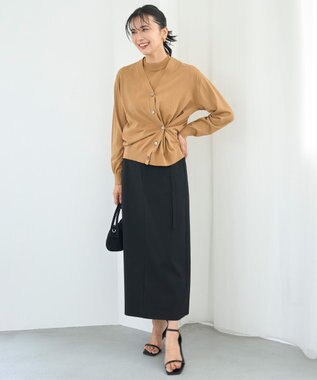  ウールライク Iラインスカート