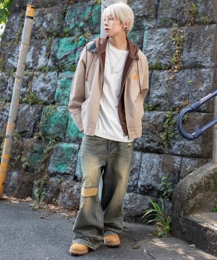 WEGO 【25年秋冬新作/MLサイズ展開】ワーカーズZIPジャケット ベージュ