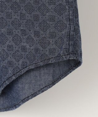 JOSEPH ABBOUD 【オーガニックコットン】ダンガリープリント シャツ ネイビー系5