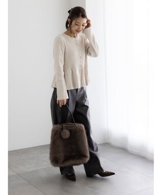 Te chichi モールペプラム2WAYニット ライトベージュ