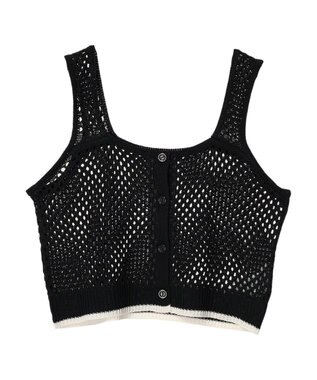 CRAFT STANDARD BOUTIQUE 配色メッシュニットビスチェ Black