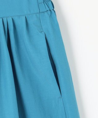 ANY L 【洗濯機可/ウエストゴム/UVケア】スパンボイル撥水スカートパンツ ブルー