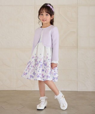 ANY KIDS ノーカラー ボレロジャケット ラベンダー