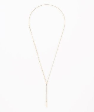 ANY チェーンミックスラリエットネックレス ライトゴールド