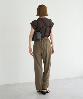 YECCA VECCA スモッキングピンタックシャツ Brown