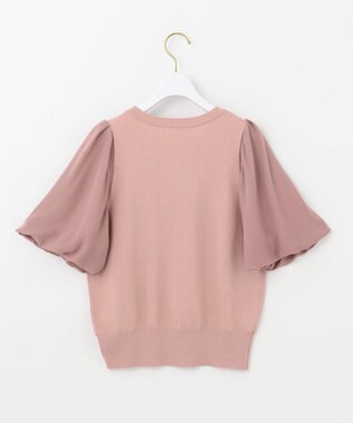 ANY SIS 【洗える】バルーンスリーブ ニットＴシャツ スモーキーピンク