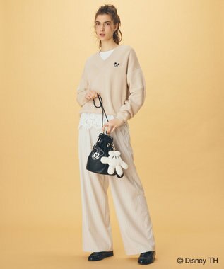 ANY 【ディズニー】ミッキーマウス／フェイクレザー巾着バッグ ブラック