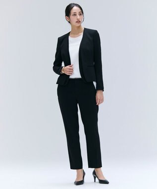 BEIGE， 【洗える・VERY NaVY 11月号掲載】CINDY / ダブルカラージャケット Black x Black