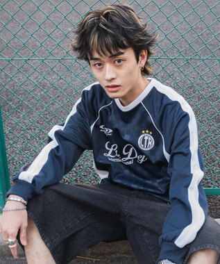 WEGO 【ユニセックス着用ITEM/MLサイズ展開】ラインスリーブゲームT（LS） ネイビー