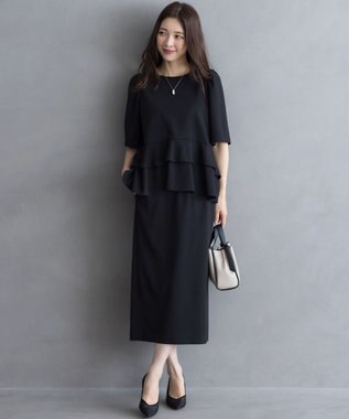 組曲 S ご好評につき追加生産【WEB限定】ジョーゼットジャージーティアード ブラウス ブラック系