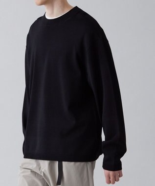 UNFILO MENS 【接触冷感】イージーケア ニットロングTEE [23年春夏商品] ブラック