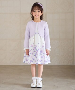 ANY KIDS ノーカラー ボレロジャケット ラベンダー