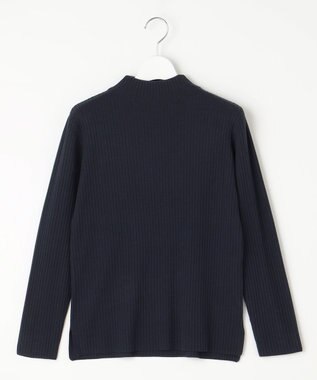 J.PRESS LADIES 針抜きフライス ボトルネック リブ カットソー ネイビー系