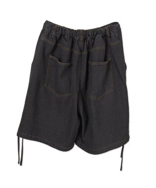 WEGO ドロストワイドルーズハーフパンツ ブラック