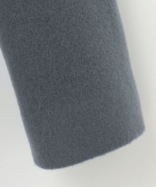 J.PRESS LADIES L ショートビーバー ノーカラーコート ダルブルー系