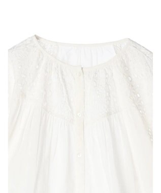 CRAFT STANDARD BOUTIQUE インド綿アイレット刺繍ブラウス Off White
