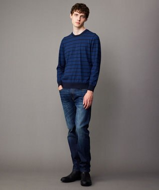 JOSEPH ABBOUD 【キングサイズ・サスティナブル/JAPANファブリック/ストレッチ】オゾンハイパワーデニム パンツ ネイビー系