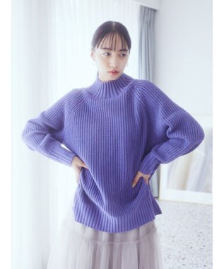 earth music&ecology マットベロアモールチュニック Blue