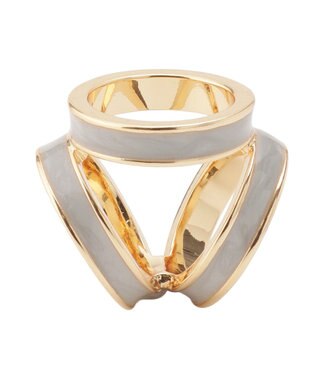 MOONBAT Luna Luce(ルナルーチェ)スカーフリング パール調 3Ring お手持ちのスカーフを通すだけ ギフト ライトグレー