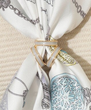 MOONBAT Luna Luce(ルナルーチェ)スカーフリング パール調 3Ring お手持ちのスカーフを通すだけ ギフト ライトグレー