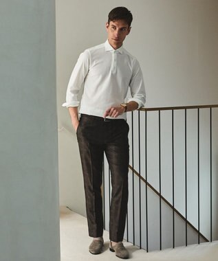 GOTAIRIKU あのBIZポロが 長袖に【仕事で着られる】キレイめ 鹿の子 ビズポロシャツ_ロング ホワイト系