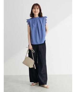 Green Parks ・ＥＬＥＮＣＡＲＥ　ＤＵＥ　リネンライクレースブラウス Blue