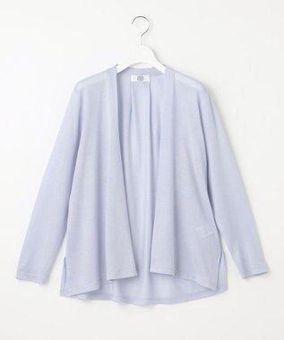 J.PRESS LADIES セルロースジャージー ミディ丈 カーディガン サックスブルー系