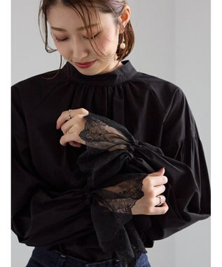 Te chichi レースカフスボリュームスリーブブラウス