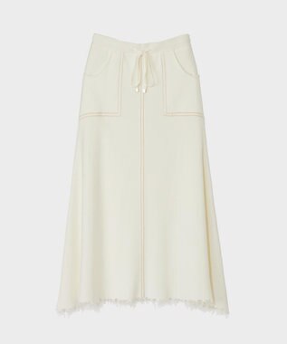 GRACE CONTINENTAL ミラノリブロングスカート ホワイト