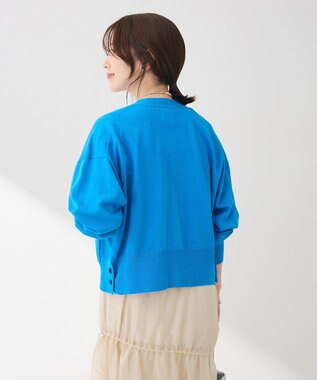 Green Parks ポケット付コンパクトカーディガン Blue