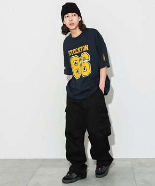 WEGO 【ユニセックス着用ITEM/手洗い可/MLサイズ】フットボールBIG　T（S） ネイビー