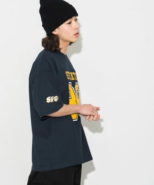 WEGO 【ユニセックス着用ITEM/手洗い可/MLサイズ】フットボールBIG　T（S） ネイビー