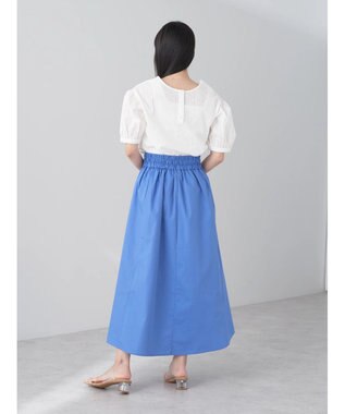 earth music&ecology ウエストリボンヘムスカート Blue