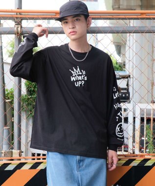 WEGO 【ユニセックス着用ITEM/2点SET】アクセ付きアンサンブルT（LS） ブラック